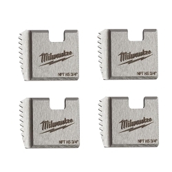 Milwaukee® 48-36-1108 48-36 Portable Pipe Dies, 3/4 in Conduit/Pipe, 11-1/2 |in Thread NPT Thread, Right Thread, 4 Pieces, For Use With 2874-20 M18 FUEL™ Pipe Threader w/ ONE-KEY™/2870-22 M18 FUEL™ Compact Pipe Threader w/ ONE-KEY™ Kit, Alloy Tool Steel