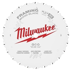 Milwaukee® 48-40-0820 Framing Thin Kerf Circular Saw Blade, 8-1/4 in Dia x 1.05 in THK, 5/8 in Arbor, Carbide Blade, 24 Teeth