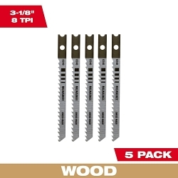 Milwaukee® 48-42-0240 General Purpose Heavy Duty Jig Saw Blade, 3-1/8 in L x 7/32 in W, 8 TPI, High Carbon Steel Cutting Edge, High Carbon Steel Body
