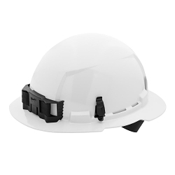 Milwaukee® 48-73-1101 Full Brim Hard Hat, 6-1/2 in Fits Mini Hat, 8-1/2 in Fits Max Hat, HDPE, 4-Point Ratchet Suspension, ANSI Electrical Class Rating: Class E, ANSI Impact Rating: ANSI/ISEA Z89.1 Type I, Quick Adjustment
