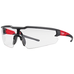 Milwaukee® 48-73-2013 Safety Glasses, Fog-Free, Clear Lens, Black/Red, Plastic Frame, Polycarbonate Lens, ANSI Z87.1/CSA Z94.3