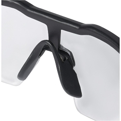 Milwaukee® 48-73-2013 Safety Glasses, Fog-Free, Clear Lens, Black/Red, Plastic Frame, Polycarbonate Lens, ANSI Z87.1/CSA Z94.3