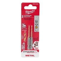Milwaukee® RED HELIX™ SHOCKWAVE™ 48-89-4804 Hex Shank Impact Drill Bit, 2.5 mm Drill - Metric, 0.0984 in Drill - Decimal Inch, 2
