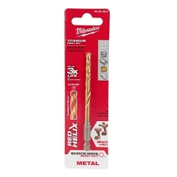 Milwaukee® RED HELIX™ SHOCKWAVE™ 48-89-4813 Hex Shank Impact Drill Bit, 5.5 mm Drill - Metric, 0.2165 in Drill - Decimal Inch, 2