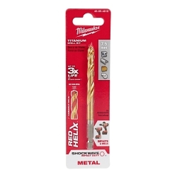 Milwaukee® RED HELIX™ SHOCKWAVE™ 48-89-4818 Hex Shank Impact Drill Bit, 7.5 mm Drill - Metric, 0.2953 in Drill - Decimal Inch, 2