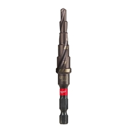 Milwaukee® SHOCKWAVE™ Impact Duty™ 48-89-9242 Impact Step Drill Bit, 3/16 in Dia Min Hole, 1/2 in Dia Max Hole, 6 Steps, Titanium, 6 Hole Sizes, 1/4 in Shank