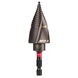 Milwaukee® SHOCKWAVE™ Impact Duty™ 48-89-9249 Impact Step Drill Bit, 7/8 in Dia Min Hole, 1-1/8 in Dia Max Hole, 2 Steps, Titanium, 2 Hole Sizes, 1/4 in Shank