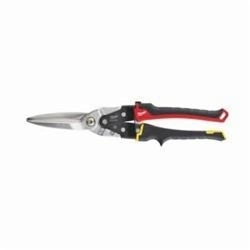 Milwaukee® 48-22-4037 Aviation Snip, 20 ga Cold Rolled Steel, 22 ga Stainless Steel Cutting, 3 in L of Cut, Long/Straight Snip, Forged Alloy Steel Blade, Plastic Handle, Molded Grip, ASME B107