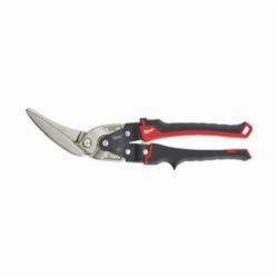 Milwaukee® 48-22-4038 Aviation Snip, 20 ga Cold Rolled Steel, 22 ga Stainless Steel Cutting, 2-1/2 in L of Cut, Left/Long/Offset Snip, Forged Alloy Steel Blade, Rubber Handle, ASME B107