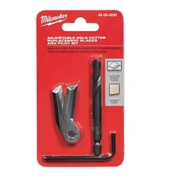Milwaukee® 49-56-0290 Adjustable Hole Cutter Kit, For Use With 49-56-0290 and 49-56-0320 Adjustable Hole Cutter, 1 in D Cutting, 600 rpm, Black