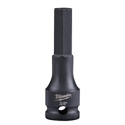 Milwaukee® SHOCKWAVE™ 49-66-5152 Lineman's Hex Bit Socket, 3/8 in Square Drive, 3/8 in