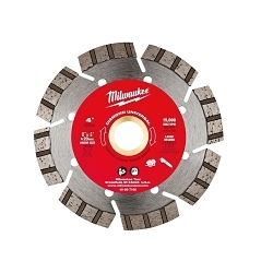 Milwaukee® 49-93-7100 Universal Segmented Turbo Circular Diamond Saw Blade, 4 in Dia Blade, 7/8 in, 20 mm, 5/8 in Arbor/Shank, Wet/Dry Cutting