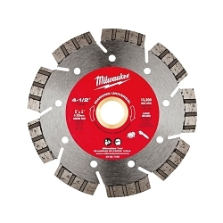 Milwaukee® 49-93-7105 Universal Segmented Turbo Circular Diamond Saw Blade, 4-1/2 in Dia Blade, 7/8 in, 20 mm, 5/8 in Arbor/Shank, Wet/Dry Cutting