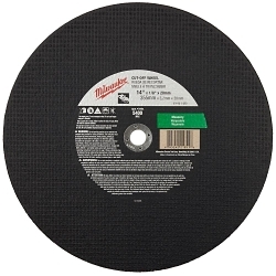 Milwaukee® 49-94-1480 Premium Cutting Wheel, 14 in Dia x 1/8 in THK, 20 mm Center Hole, C24T Grit, Silicon Carbide Abrasive