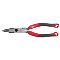 Milwaukee® MT555 Needle Nose Plier, Flat Jaw, 2-3/4 in L Jaw, 8 in OAL, 7/64 in W Tip