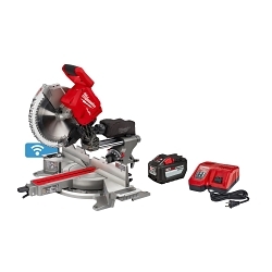Milwaukee® M18 FUEL™ 2739-21HD Dual Bevel Cordless Compound Miter Saw Kit, 12 in Blade, 1 in Arbor/Shank, 6-3/4 in Vertical Against Fence, 7-1/2 in Vertical Nested Crown, 2 x 14 90 deg Cross Cut/45 deg Bevel Cross Cut, 8 in 45 deg Miter Cross Cut Cutting