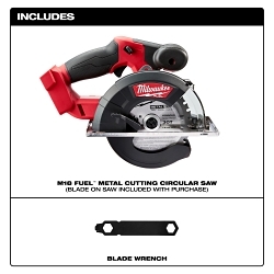 Milwaukee® M18™ FUEL™ 2782-20 Cordless Circular Saw, 5-3/8 in, 5-7/8 in Blade, 20 mm Arbor/Shank, 18 V DC, 2 in D Cutting, Li-Ion Battery, Right Blade Side