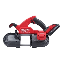 Milwaukee® M18 FUEL™ 2829-22 Compact Cordless Portable Band Saw, 3-1/4 in Cutting, 35-3/8 in L Blade, 18 V DC, 3 Ah Li-Ion Battery