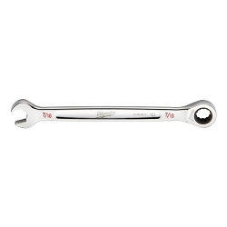 Milwaukee® 45-96-9214 Ratcheting Standard Length Combination Wrench, 7/16 in Wrench, 12 Points, 6-3/4 in OAL, Steel