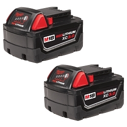 Milwaukee® M18™ 48-11-1822 Rechargeable Cordless Battery Pack, 3 Ah Li-Ion Battery, 18 V DC Charge, For Use With M18™ Cordless Power Tool