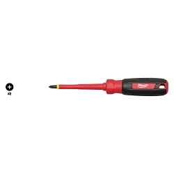Milwaukee® 48-22-2212 Screwdriver, #2 Phillips® Point, Steel Shank, Plastic/Rubber Handle, ASTM F1505-10