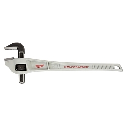 MilwaukeeĀ® 48-22-7182 Straight Offset Pipe Wrench, 8 in Pipe, 24 in OAL, Serrated Jaw, Aluminum Handle
