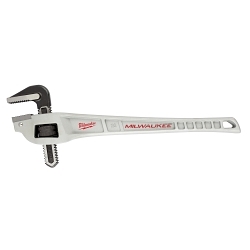 MilwaukeeĀ® 48-22-7185 Offset Pipe Wrench, 6-3/4 in Pipe, 18 in OAL, Serrated Jaw, Aluminum Handle