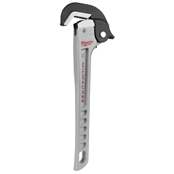 Milwaukee® 48-22-7414 Pipe Wrench, 14 in Pipe, 13.46 in OAL, Hook Jaw, Aluminum Handle, Self Adjustment, Gray