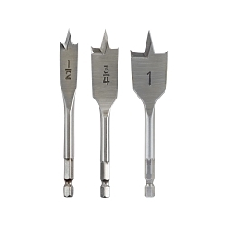 Milwaukee® 48-27-0020 Spade Stubby Flat Boring Set, 3/4 in Min Drill Bit, 1 in Max Drill Bit, 3 Pieces, High Carbon Steel