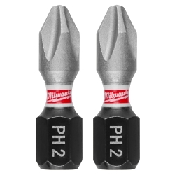 Milwaukee® SHOCKWAVE™ Impact Duty™ 48-32-5003 Impact Insert Bit, #2 Phillips® Point, 1 in OAL, 1/4 in, Custom Alloy76™ Steel