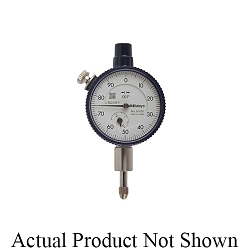 Mitutoyo 1003TB 1 Series Compact Flat Back Metric Small Diameter Dial Indicator, 4 mm, 0 to 50 to 0 Dial Reading, 0.01 mm, M2.5x0.45 Tip