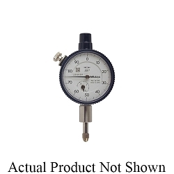 Mitutoyo 1040SB 1 Series Compact Flat Back Metric Small Diameter Dial Indicator, 3.5 mm, 0 to 50 to 0 Dial Reading, 0.01 mm, 40 mm Dial, M2.5x0.45 Tip