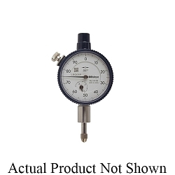 Mitutoyo 1231S-01 1 Series Compact Lug Back Metric Small Diameter Dial Indicator With 3/8 in Stem, 2.5 mm, 0 to 50 to 0 Dial Reading, 0.01 mm, 40 mm Dial, #4-48 UNF Tip