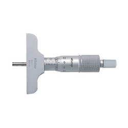 Mitutoyo 128-101 Metric Depth Micrometer, 0 to 25 mm, Graduations: 0.01mm, Satin Chrome