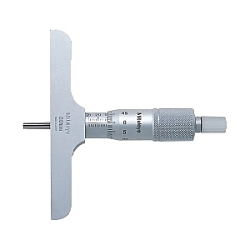 Mitutoyo 128-102 Metric Depth Micrometer, 0 to 25 mm, Graduations: 0.01mm, Satin Chrome