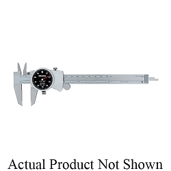 Mitutoyo 505-730 Standard Dial Caliper, 0 to 150 mm, Graduation 0.02 mm, 2 mm/rev, 21 x 40 mm D Jaw, Stainless Steel, TiN Coated