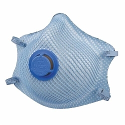 Moldex® 2500N95 Disposable Particulate Respirator With Exhalation Valve and Molded Nose Bridge, M/L, Resists: Heat, Flame and Non-Oil Based Particulates