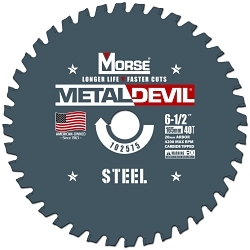 Morse® 102575 Metal Devil NXT Circular Saw Blade, 6-1/2 in Dia, 20 mm Arbor, 40 Teeth