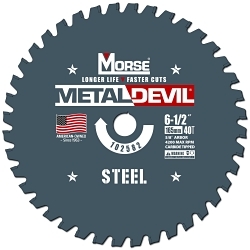 Morse® 102582 Metal Devil NXT Circular Saw Blade, 6-1/2 in Dia, 5/8 in Arbor, 40 Teeth