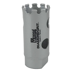 Morse® 129008 Diamond Grit™ Hole Saw, 7/8 in Dia, 3/4 in D Cutting, Diamond Grit™ Cutting Edge, 1/2-20 Arbor