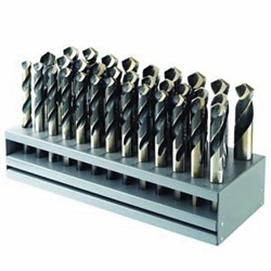 Ambore? 18111 8040 General Purpose Silver and Deming Drill Set, 1/2 in Min Drill Bit, 1 in Max Drill Bit, 118 deg Drill Point Angle, 33 Pieces, HSS, Black/Gold