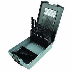 Ambore™ 18182 8080 Heavy Duty Jobber Length Drill Set, 1/16 in Min Drill Bit, 1/2 in Max Drill Bit, 135 deg Drill Point Angle, 29 Pieces, HSS, Black/Gold