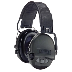 MSA 10061285 Supreme® Pro Headband Earmuffs, 18 dB Noise Reduction, Black, Over The Head Band Position, ANSI S3.19-1974|CSA Z94.2-02
