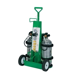 MSA 10107811 Industrial Air Cart With Hansen Brass Quick Disconnects, Carbon Steel, Hose Rack/Adjustable Pull Handle