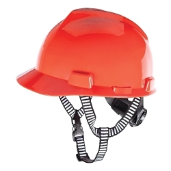 MSA 10124238 Chinstrap, 4 Mounting Points, Polyester Webbing, Gray/White, For Use With V-Gard® Hard Hat