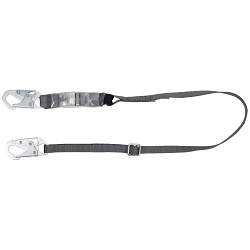 MSA 10188100 V-SERIES™ Adjustable Standard Shock Energy Absorbing Lanyard, 150 to 310 lb Load, 6 ft L, Polyester Line, 1 Legs, (1) 36C Small Snap Hook Anchorage Connection, Snap Hook Harness Connection Hook