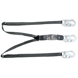 MSA 10188102 V-SERIES™ Adjustable Standard Shock Energy Absorbing Lanyard, 150 to 310 lb Load, 6 ft L, Polyester Line, 2 Legs, (2) 36C Small Snap Hooks Anchorage Connection, Snap Hook Harness Connection Hook
