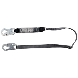 MSA 10190397 V-SERIES™ Adjustable Standard Shock Lightweight Worker Energy Absorbing Lanyard, 110 to 230 lb Load, 6 ft L, Polyester Line, 1 Legs, (1) 36C Small Snap Hook Anchorage Connection, Snap Hook Harness Connection Hook