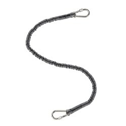 MSA 10207290 Tool Tether With Double Stainless Steel Carabiner, 10 lb Capacity, 0.8 in W Webbing, 35.4 in L Retracted, 47.2 in L Extended, Polyester