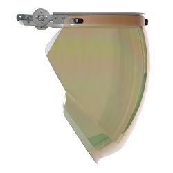 National Safety Apparel® HS-XTR-GOLD-MB Extreme Heat Faceshield with Metal Bracket, Gold, Polycarbonate, Resists: Abrasion, ANSI/ISEA Z87.1